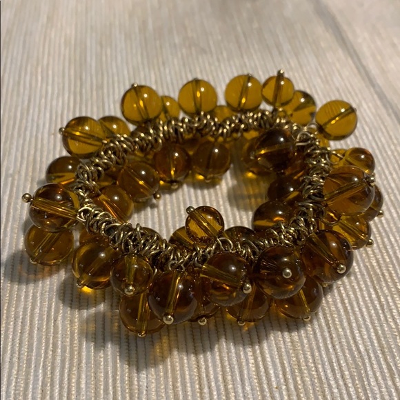 J Crew glass beaded bracelet in amber color - Picture 1 of 3